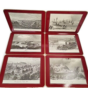 Clover Leaf Set of Six‎ (6) Old Scotland Places Table Lunch Mats